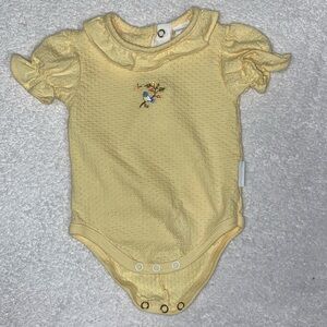 Vintage healthtex blue bird puff sleeve ruffle top size 3/6m